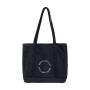 Women's simple monogram embroidery shopping canvas bag fashion trend single shoulder bag large capacity color patchwork handbag