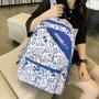 HR355 Women Geometric Graffiti Backpack Man's School Students Backpack for Laptop Bag Nylon Waterproof Outdoor Travel Backpack