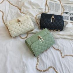 Factory Brand Korean Versatile Lingge Chain Bag Fashion Y-Lock Small Square Bag Single Shoulder Crossbody Bags by Manufacturer