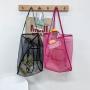 Summer fashion foldable transparent mesh nylon shoulder bag light all match travel handbag shopping bag