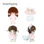 20 cm cotton doll suit spot Eva with simulation beast ear his tail hair naked baby dress dress tire doll plush baby