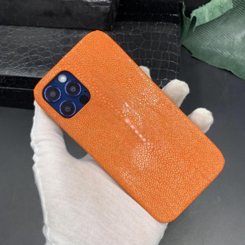 2023 Luxury Stingray Skin Mobile Phone Cases Shockproof Cell Phone De Leather Back Cover For Mini Iphone 12 13 14 Pro Max