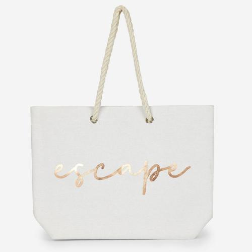 Large Cotton Shopping Craft Beach Cloth Tote with Rope Handles Foldable Gold Stamping Canvas Tote Bags Cheap