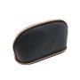 Black leather travel makeup storage women brush organizer zipper cosmetic bag gift