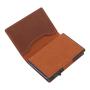 Custom Genuine Leather Pop up Card Holder Aluminum Wallet Crazy Horse Leather Metal Card Holder