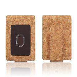 Wholesale cork leather card holder slim credit card holder rfid cork leather card holder wallet