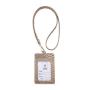 Custom Logo Ins Hot Sales Snake Skin Print Pu Leather Work School ID Card Nurse Badge Holder with Retractable Lanyard