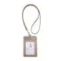 Custom Logo Ins Hot Sales Snake Skin Print Pu Leather Work School ID Card Nurse Badge Holder with Retractable Lanyard