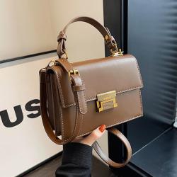 Trend women small square bag ladies purse and handbags brown leather shoulder crossbody bag handbags for women