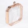 HR402 Transparent Women's Trendy Acrylic Mini Box Bag Retro Cross Body Chain Small Bag Pearl Lock Buckle Dinner Clutch Handbag