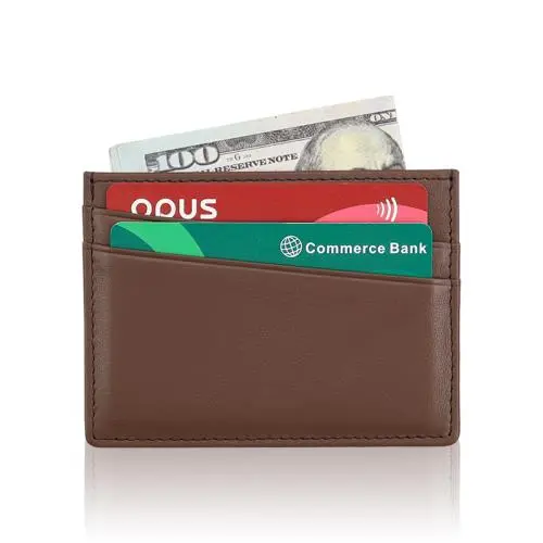 High Quality Leather Card Holder custom credit card holder pu leather slim rfid men card holder