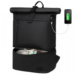 Custom Rucksack Rolltop Eco-friendly Waterproof Backpack Stylish Anti Theft Scool Bag with USB College Laptop Rucksack Unisex