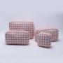 Winter Trend Soft Makeup Cosmetics Pouch Quilted Travel Toiletry Bag Checkered Cosmetic Bag Women Puffy Cosmetic Bag