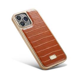 Custom leather mobile phone accessories flip phone case cover leather crocodile pattern phone case