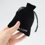 Customized Drawstring Gift Jewelry Velvet Pouches Small Black Perfume Watch Packaging Velvet Bag