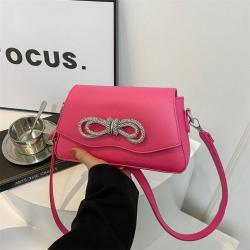 2024 spring summer tide with bow ladies bag rhinestone bright crystal single shoulder crossbody bags messenger bag for women