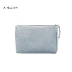 Biodegradable Green Toilet Bag Velvet Cosmetic Drawstring Beauty Pouch Double Make Up  Brush Set With Bag Custom Logo