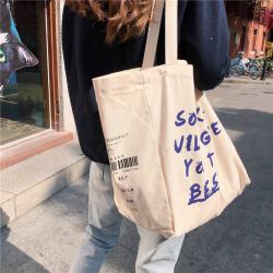 Gelory Wholesale Japanese Students Large Capacity Portable Cloth Bags Custom Logo Canvas Single Shoulder Bag