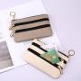 Luxury Emboss Portable Leather Zipper Money Bag High End Soft Pu Leather Coin Purse