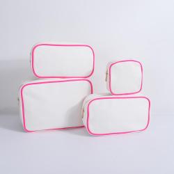 Natural Color Eco Friendly Cosmetic Bags Travel Toiletry Organizer Cotton Zipper Pouch Makeup Organizer Waterproof Canvas Pouch