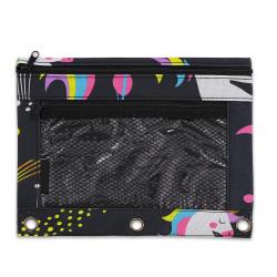 Gelory 2024 Top Selling Stationery Pencil Case American Pen Bag 3 Ring Binder Zipper Pencil Pouch