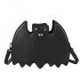 Embroidery Thread Pu Leather Shoulder Bag For Women Black Handbag Girls Gothic Bat Shape Crossbody Bags Female Tote Travel Purse