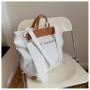 ZF013 Customized New Canvas Zipper Handbag Casual Fashion Shoulder Crossbody Bag Women PU Retro Travel Shopping Tote Bag