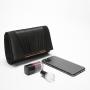 HR166 New Fashion Black Polyester Handbag Ladies Cross Body Luxury Clutch Bag Exquisite Show Evening Party Black Shoulder Bag
