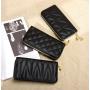HR149 New Fashion Zipper Women's Card Billfold PU Lingge Zipper Women's Long Wallet Simple and Generous Lady Holding Wallet