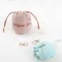 Flexography Custom Logo Printed  Microfiber Jewelry Gift Packing Bag Round Bottom Suede Drawstring Earring Bag Pouch