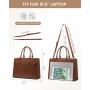 LOVEVOOK 15.6 17 Inch Laptop Handbags for Office Ladies Large Leather Tote Work Bag Women Waterproof Business Computer Briefcase