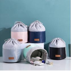 Large Capacity Soft Custom Fabric Storage Cosmetic Bags Lay Flat Makeup Pouch Lazy Drawstring Makeup Bag