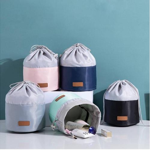 Large Capacity Soft Custom Fabric Storage Cosmetic Bags Lay Flat Makeup Pouch Lazy Drawstring Makeup Bag