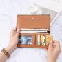 HR146 Woman Pu Leather Lovely Wallet Clip Fashion Versatile Handheld Zipper Billfold Flower Embroidery Pocketbook Card Positions