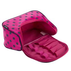 Gelory Cute Travel Makeup Bag Cute Polka Dots Handle Toiletry Bag for Girls Cosmetic Organizer