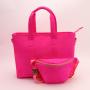 Fashion Large Capacity Shopping Bags Nylon Hot Pink Folding Waterproof Shoulder Tote Bag Travel Beach Bags