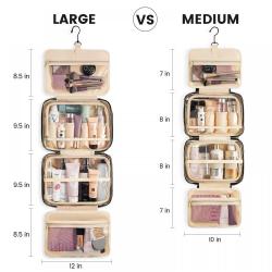 LOVEVOOK Water-resistant Travel Makeup Case with Hanging Hook Travelling Accessories Cosmetic Organizer Bag Women Toiletry Bag