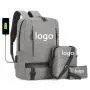 ZR882 Laptop Bag Set Print Logo Wholesale Men Casual Computer Waterproof School Rucksack Bag Polyester Laptop Backpack Schoolbag