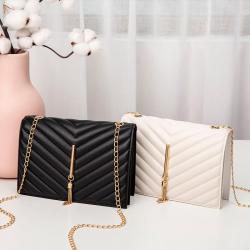 Hot Sale Ladies PU Leather Handbags Fashion V Pattern Plaid Women Messenger Bag Small Square Shoulder Crossbody Bag for Women