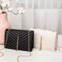 Hot Sale Ladies PU Leather Handbags Fashion V Pattern Plaid Women Messenger Bag Small Square Shoulder Crossbody Bag for Women