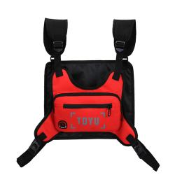 China Factory Custom Nylon Men Chest Bags Front Pocket Fashion Men Chest Rig Bag with Reflective Back