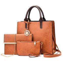 New wholesale brand women fashion trend quilted leather bags set luxury handbags for women 2021