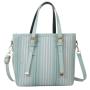 HR671 New Fashion Women's Handbag One Shoulder Special Women's Tote Bag PU Casual Striped Sewing Thread Bucket Crossbody Bag