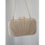 New Arrival Pearl Chain Satin Wrinkle Clutch Bag Handbag Party Bride Wedding Purse Apricot Pleated Evening Bags For Women evening bag 2024