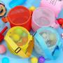 Gelory Colorful Beach Toy Seashell Shell Bags for Kids Girls Boys Adjustable Carrying Straps Cylinder Mesh Beach Bag