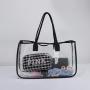 Keymay Custom New Design U-shaped Beach Shopping Tote Bag Women Pvc Shoulder Handbag Large Transparent Clear Tote Bags