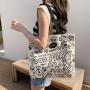 HR649 Women Canvas Cloth Tote Shopping Bag Fashion Ladies Casual Shoulder Bags Cute Graffiti Simple Versatile Women's Bag