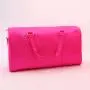 Keymay No MOQ Hot Pink Large Nylon Sports Tote Gym Bag Shoulder Weekender Overnight Bag for Women Travel Duffel Bag