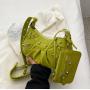 New Fashion Women's Bag Rivet Crescent Child Mother Bag European And American Vintage Quilted Pleated High Quality Shoulder Bag