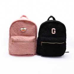 Boys Girls Winter School Bags Furry Teddy Backpack Kids Children Pink Black Sherpa Backpacks for School Teenager Bag School